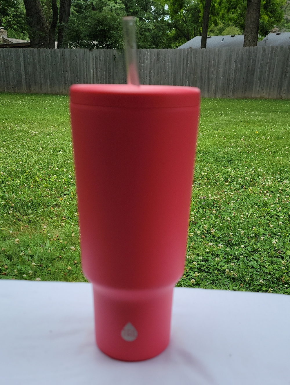 Insulated Pink Travel Tumbler with Straw